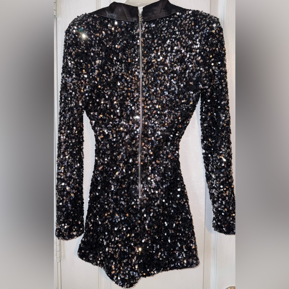 Fashion Nova NWOT Runway Style Sequin Romper - Picture 4 of 13